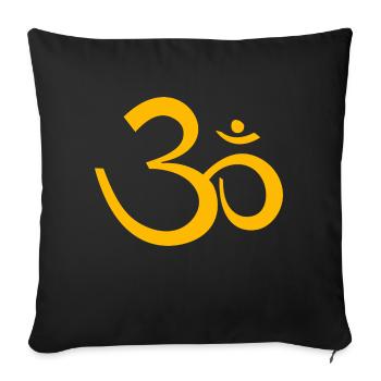 Symbole om ohm jaune transparent zen yoga - Housse de coussin décorative 45 x 45 cm - noir - Devant