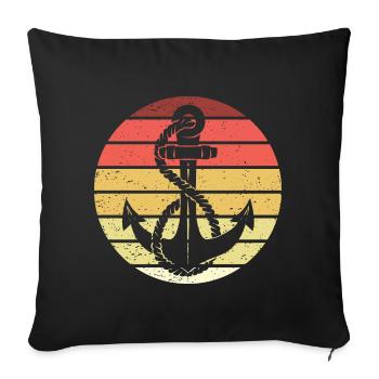 Anker Retro Style Vintage - Sofakissenbezug 45 x 45 cm - Schwarz - Vorne