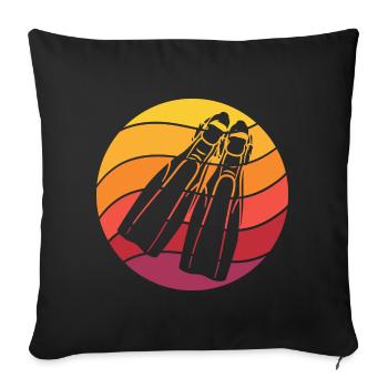 Plongée Rétro Style Vintage - Housse de coussin décorative 45 x 45 cm - noir - Devant