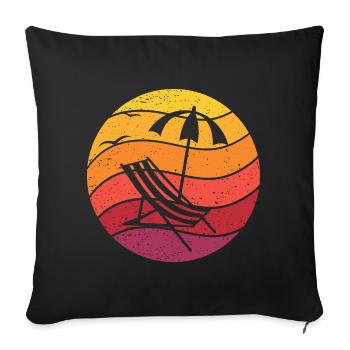 Holiday Retro Style Vintage - Sofa pillowcase 17,3'' x 17,3'' (45 x 45 cm) - black - Front
