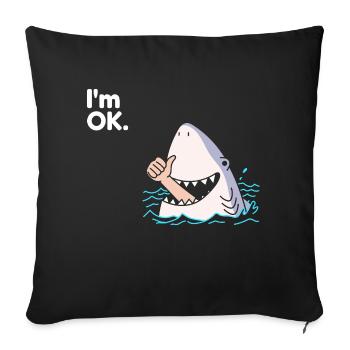Requin Requin - Housse de coussin décorative 45 x 45 cm - noir - Devant
