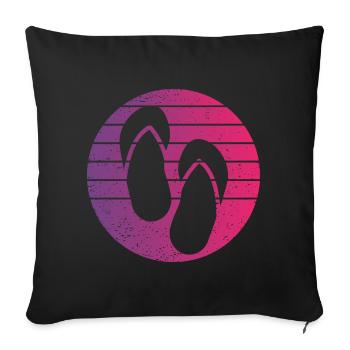 Flip Flops Retro Style Vintage - Sofa pillowcase 17,3'' x 17,3'' (45 x 45 cm) - black - Front