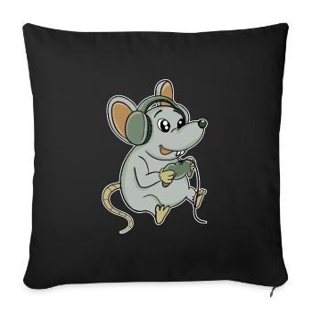 Gamer Maus - Sofakissenbezug 45 x 45 cm - Schwarz - Vorne