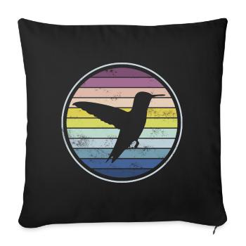 Hummingbird - Sofa pillowcase 17,3'' x 17,3'' (45 x 45 cm) - black - Front