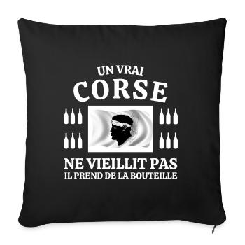 Corse, Corse humour, j'aime la Corse - Housse de coussin décorative 45 x 45 cm - noir - Devant