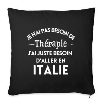 Italie, vacances en Italie - Housse de coussin décorative 45 x 45 cm - noir - Devant