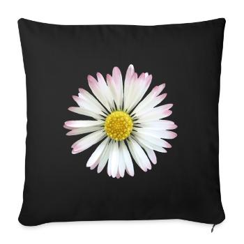 Daisy daisies flower, flower, floral - Sofa pillowcase 17,3'' x 17,3'' (45 x 45 cm) - black - Front