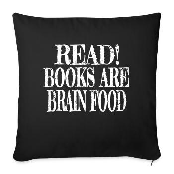 films d’école j’adore les livres cadeau d’anniversaire - Housse de coussin décorative 45 x 45 cm - noir - Devant