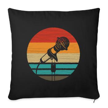 Mikrofon Retro Style Vintage - Sofakissenbezug 45 x 45 cm - Schwarz - Vorne