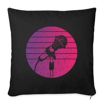 Mikrofon Retro Style Vintage - Sofakissenbezug 45 x 45 cm - Schwarz - Vorne
