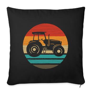 Tractor Retro Style Vintage - Sofa pillowcase 17,3'' x 17,3'' (45 x 45 cm) - black - Front