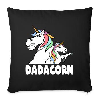 Unicorn Magic Dad Grandfather Relative Dadacorn - Housse de coussin décorative 45 x 45 cm - noir - Devant