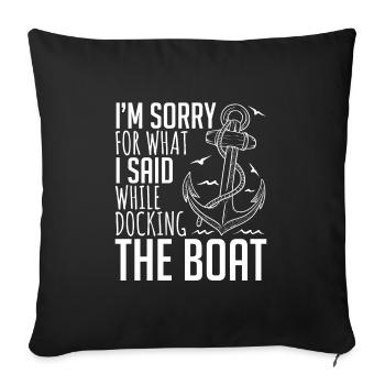 Boat Sail Sailing Ship Wave Sea Ocean Apparel - Sofakissenbezug 45 x 45 cm - Schwarz - Vorne