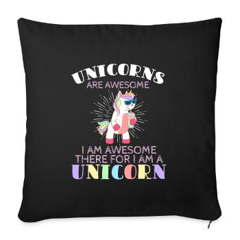 Magic Fairy Tale Colorful Myth Collection Unicorn - Sofakissenbezug 45 x 45 cm - Schwarz - Vorne