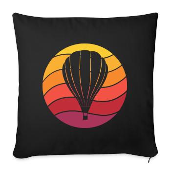 Hot Air Balloon Retro Style Vintage - Sofa pillowcase 17,3'' x 17,3'' (45 x 45 cm) - black - Front
