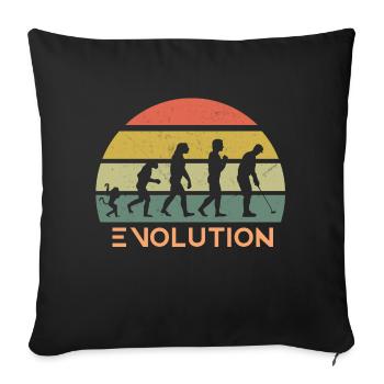 Évolution du golf rétro - Housse de coussin décorative 45 x 45 cm - noir - Devant