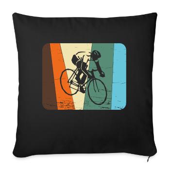 Motard / Vélo - Housse de coussin décorative 45 x 45 cm - noir - Devant