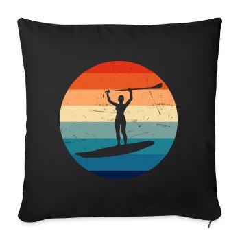 Standup Paddle Stand up Paddling Board Men - Sofa pillowcase 17,3'' x 17,3'' (45 x 45 cm) - black - Front