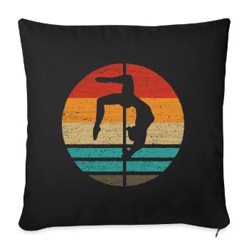 Pole Dance Retro Style Vintage - Housse de coussin décorative 45 x 45 cm - noir - Devant