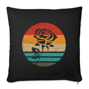 Rose Retro Style Vintage - Sofa pillowcase 17,3'' x 17,3'' (45 x 45 cm) - black - Front