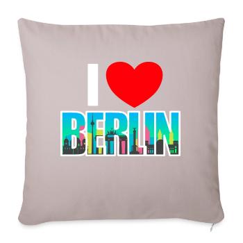 I love berlin - Sofakissenbezug 45 x 45 cm - helles Taupe - Vorne