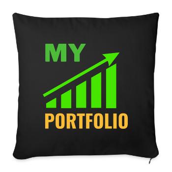 MY PORTFOLIO / Investment, Trading Motive - Sofa pillowcase 17,3'' x 17,3'' (45 x 45 cm) - black - Front