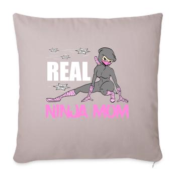 Real Ninja Mom Karate Martial Arts Fencer Ninja - Housse de coussin décorative 45 x 45 cm - taupe clair - Devant