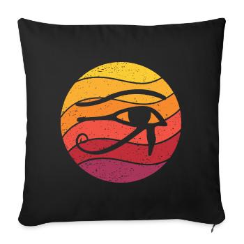 Eye Of Horus Retro Style Vintage - Sofa pillowcase 17,3'' x 17,3'' (45 x 45 cm) - black - Front