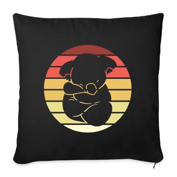 Koala Retro Style Vintage - Sofa pillowcase 17,3'' x 17,3'' (45 x 45 cm) - black - Front