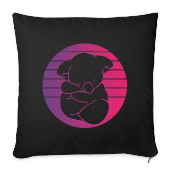 Koala Retro Style Vintage - Sofa pillowcase 17,3'' x 17,3'' (45 x 45 cm) - black - Front