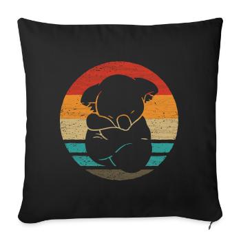 Koala Retro Style Vintage - Sofa pillowcase 17,3'' x 17,3'' (45 x 45 cm) - black - Front