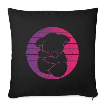 Koala Retro Style Vintage - Sofa pillowcase 17,3'' x 17,3'' (45 x 45 cm) - black - Front