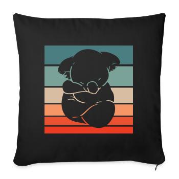 Koala Retro Style Vintage - Sofa pillowcase 17,3'' x 17,3'' (45 x 45 cm) - black - Front