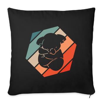 Koala Retro Style Vintage - Sofa pillowcase 17,3'' x 17,3'' (45 x 45 cm) - black - Front