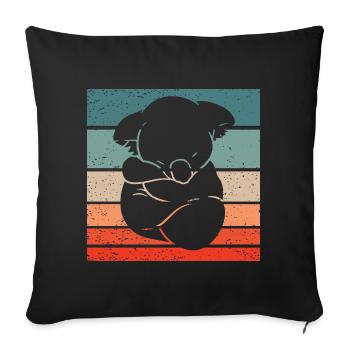 Koala Retro Style Vintage - Sofa pillowcase 17,3'' x 17,3'' (45 x 45 cm) - black - Front