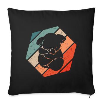 Koala Retro Style Vintage - Sofa pillowcase 17,3'' x 17,3'' (45 x 45 cm) - black - Front