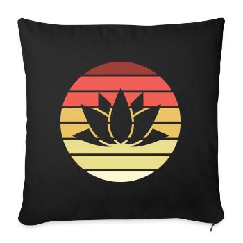 Lotus Retro Style Vintage - Housse de coussin décorative 45 x 45 cm - noir - Devant