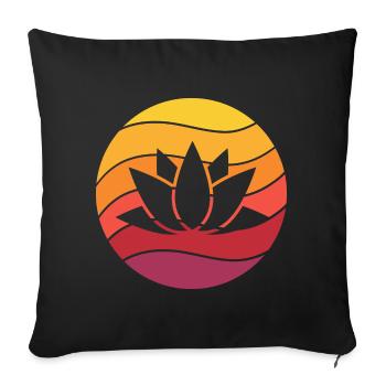 Lotus Retro Style Vintage - Housse de coussin décorative 45 x 45 cm - noir - Devant