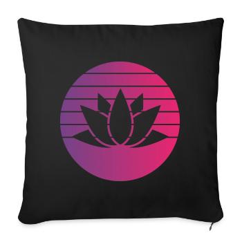 Lotus Retro Style Vintage - Housse de coussin décorative 45 x 45 cm - noir - Devant