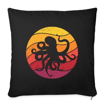Octopus Retro Style Vintage - Sofa pillowcase 17,3'' x 17,3'' (45 x 45 cm) - black - Front