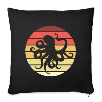 Octopus Retro Style Vintage - Sofa pillowcase 17,3'' x 17,3'' (45 x 45 cm) - black - Front