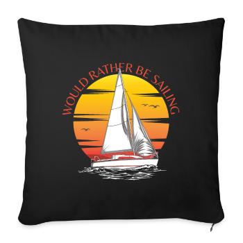 Préférerait naviguer - Housse de coussin décorative 45 x 45 cm - noir - Devant