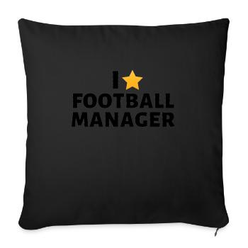 I Love Football Manager (Star Design) - Sofa pillowcase 17,3'' x 17,3'' (45 x 45 cm) - black - Front