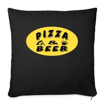 Pizza - Sofakissenbezug 45 x 45 cm - Schwarz - Vorne