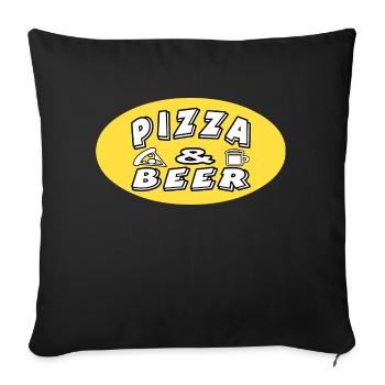 Pizza - Sofakissenbezug 45 x 45 cm - Schwarz - Vorne