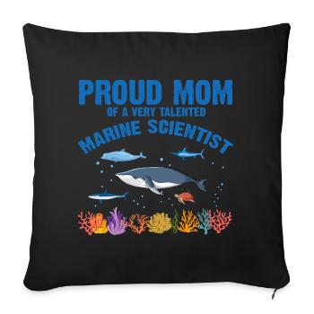 Proud Mom Marine Biologist Marine Biology Sea - Sofa pillowcase 17,3'' x 17,3'' (45 x 45 cm) - black - Front