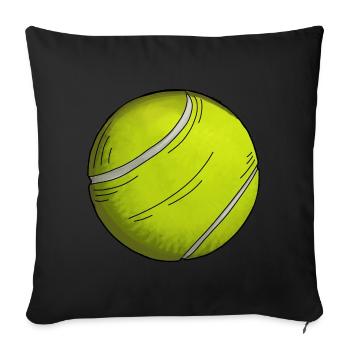 Tennis Ball Sticker Colorful Tennis Balls Illustration - Sofa pillowcase 17,3'' x 17,3'' (45 x 45 cm) - black - Front