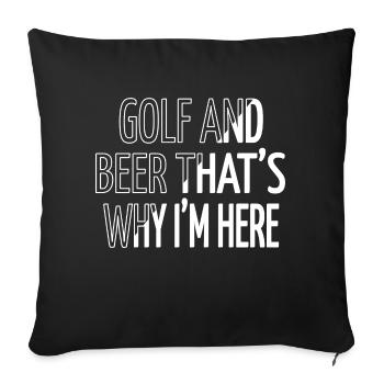 cadeau d’anniversaire fillesgolf golfhoodie idée de cadeau - Housse de coussin décorative 45 x 45 cm - noir - Devant