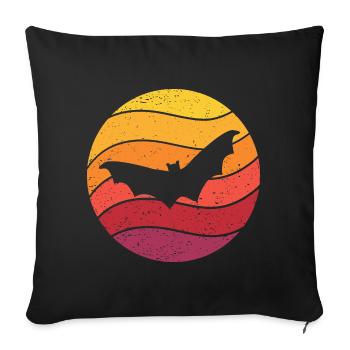 Bat Retro Style Vintage - Sofa pillowcase 17,3'' x 17,3'' (45 x 45 cm) - black - Front