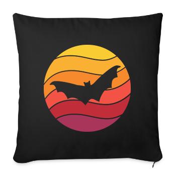 Bat Retro Style Vintage - Sofa pillowcase 17,3'' x 17,3'' (45 x 45 cm) - black - Front